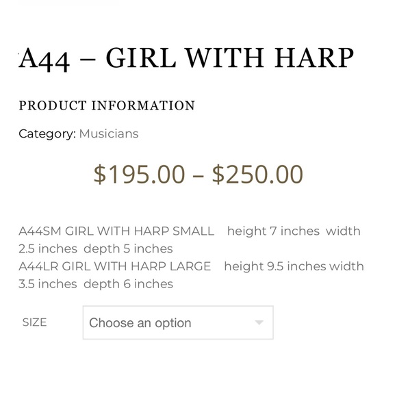 Arte Felguezer Sculpture Girl with Harp signed by Arte Felguezer - Picture 6 of 6